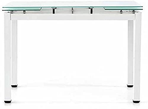 Mar.c.a. Design - Tavolo Allungabile Made in Italy in Metallo con Struttura Color Bianco, Tavolo Rettangolare con 2 Allunghe da 35 cm - Mis. 110x70x76 cm Chiuso e 180x70x76 cm Aperto