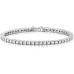 Gargantilla Oro Blanco Y Circonitas Gold Gala Pulsera Tenis de Plata de Ley 925 con Circonita Cúbica Blancas, Clásico Joyería para Hombre y Mujeres (16.5)