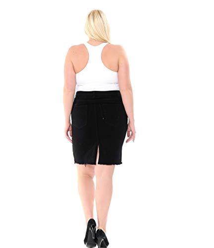 Jack David/Voir Twill Womens Plus Size Button Front Skirt Stretch Denim Jeans 1X 2X 3X4