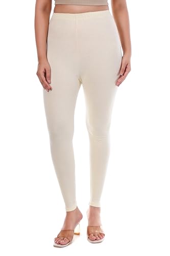 Image of TPF Women Solid Cotton Lycra Stretchable Leggings | Comfortable Ankle-Length Slim Fit Leggings for Women & Girls | Soft, Breathable Wear Bottoms