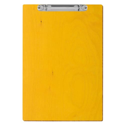 Bütic Holz Ringbuchbrett farbig - für DIN A3 A4 A5 aus 3 mm Birkensperrholz und mit widerstandsfähigem Klarlack versiegelt, Format:A5 hoch, Farbe:Gelb