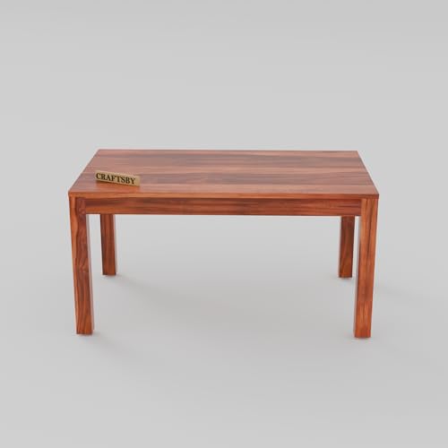 Image of Solid Sheesham Wood 6 Seater Dining Table Set | Six Seater Dinner Table with 6 Grey Cushions Chairs | Dinning Table Set 6 Seater for Living Room | Honey Finish