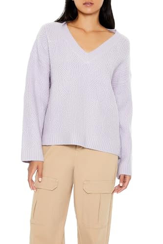 Forever 21 Women's Geo V-Neck Drop-Sleeve Sweater