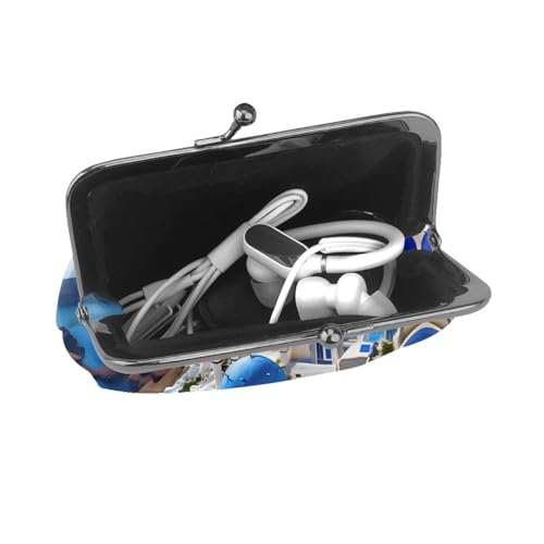 Santorini Greek Island sea View small wallets woman,wallets for women,coin purse for women,small womens wallet,with zipper and kiss lock4