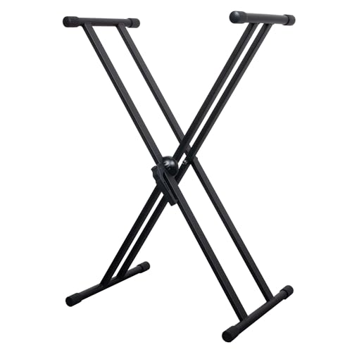 VONYX KBS03 - Support pour Clavier en Acier avec Double X-Frame Robuste, Hauteur Réglable, Verrouillage rapide et Embouts Anti-Dérapants - Idéal pour...