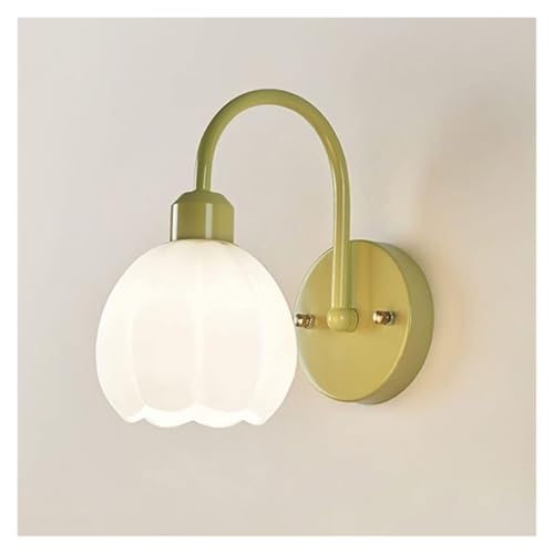 LYGXWJFC Lámparas de Pared Apliques Linterna de Pared Interior Lámpara de Pared de Vidrio francés Apliques de Pared de Vidrio Leche Luces de Noche Lámpara de Pared de un Solo Cabezal Aplique de