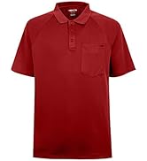 Men's Short Sleeve Moisture Wicking Performance Golf Polo Solid Color with Pocket