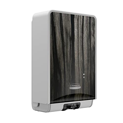 Image of Kimberly-Clark Professional ICON Automatic Soap and Hand Sanitizer Dispenser (58754), with Ebony Woodgrain Design Faceplate, 11.5 inch x 7.5 inch x 3.98 inch (Qty 1)