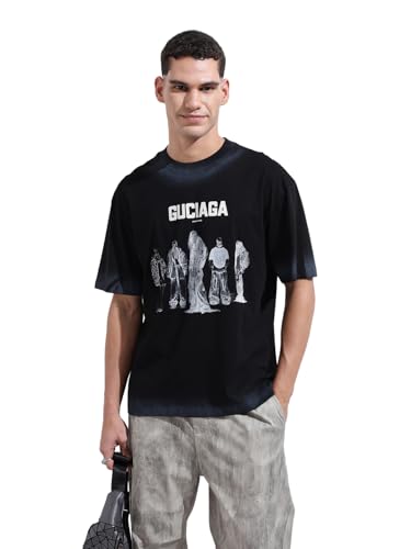 T-shirt à col rond et demi-manches pour homme en coton casual beige