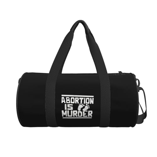 Abortion is Murder Convertible Garment Bag with Shoulder Strap, Carry on Garment Duffel Bag for Men Women - Rolling Foldable for Travel Luggage Bags (Black)2