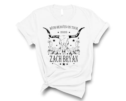 Western Skull Tour Style T Shirt for Country Music Fans Vintage Americana Graphic Tee for Concert Festivals and Casual Wear (White Adult Medium)
