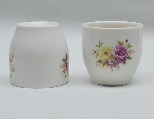 Image of Porcelain Teacup, 5oz Cups Painted Flowers Coffee Tea Water Pot Ceramic Kettle Tea pot Accessories (cup*4)