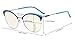 Eyekepper Ladies Cat-Eye Design Blue Light Filter Glasses - Oversize Semi-rim Digital Eyeglasses Anti Computer Glare Screen UV Rays Women - Blue