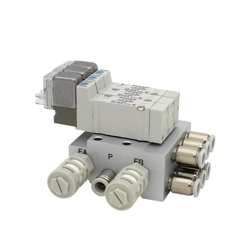 Válvula solenoide SY3140-6LZD de 4mm con bloque de 4 estaciones para control de cilindro 2
