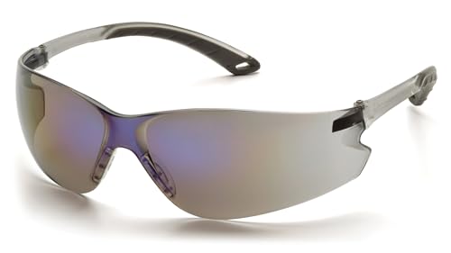 Pyramex Itek Safety Eyewear Blue Mirror Lens Gray Temples