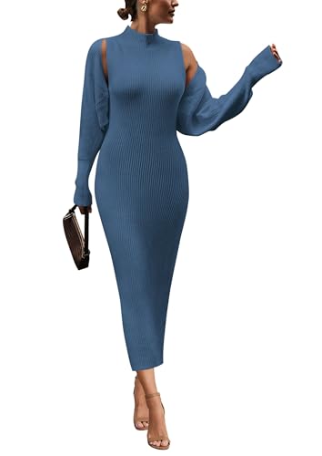 PRETTYGARDEN Women's Fall 2 Piece Outfits Knit Long Sleeve Cropped