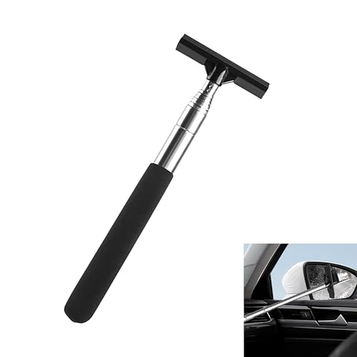 Batheidon Mini Extracteur de Vitre pour Voiture, Raclette Portable Rétractable avec Poignée en Silicone, Outil de Nettoyage de Rétroviseur, Accessoire Auto...