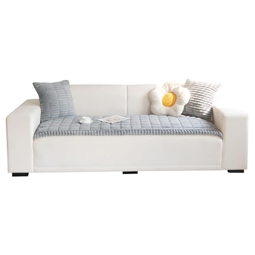Fuzzy Pet Couch Covers for Dogs Sofa Pad 3 Seat Cover Light Gray 28x71inch