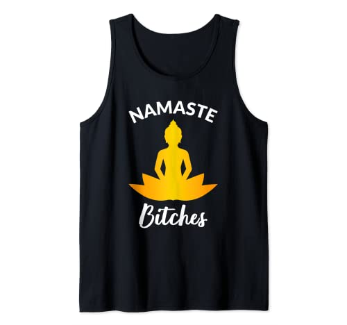 Namaste Perras Sarcastic Yoga Divertido Meditación Yogi Ohm Camiseta sin Mangas
