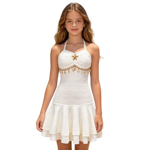 Vestido de playa de verano para niña sin mangas informal y fresco