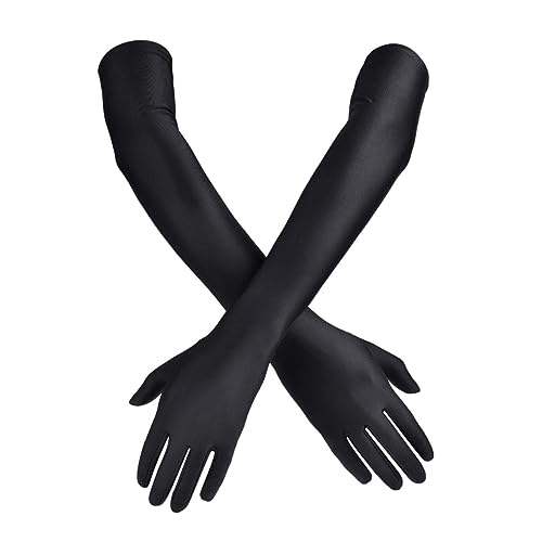 BESPORTBLE Conjunto De Collar De Perlas Guantes Negros y Soporte Para Vestidos De Fiesta y Disfraces De Chica Flapper