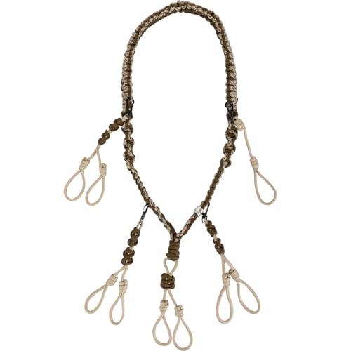 Drake Waterfowl Caller's Lanyard | Hunting Versatile Durable Wide Collar Lanyard with Detachable 4 Double-Loops & 1 Single Loop Call Connections, Tan-Brown