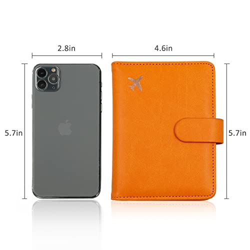 Image of Melsbrinna Rfid Passport Holder for Travel women /Men, Cute Passport Wallet Rfid Blocking Card Slots, Rfid Passport Cover /CaseTravel Wallet, Passport Book Holder (1, Orange)