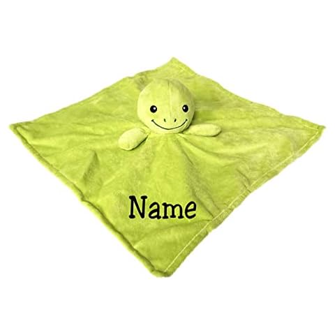 SONA G DESIGNS Personalized Baby Blanket Lovey with Custom Embroidered Name (Turtle) Cover