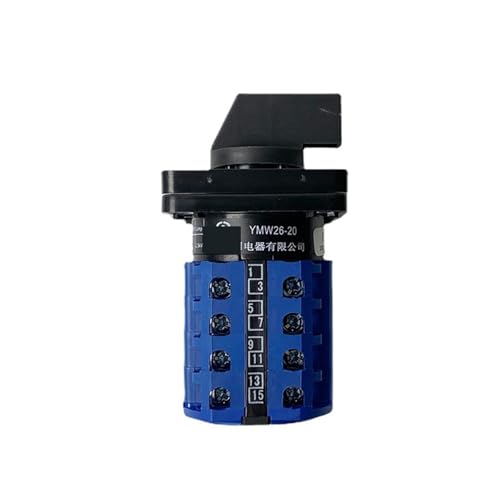Selector de cambio multiposición LW26-20 con interruptor giratorio de leva para carril DIN 6