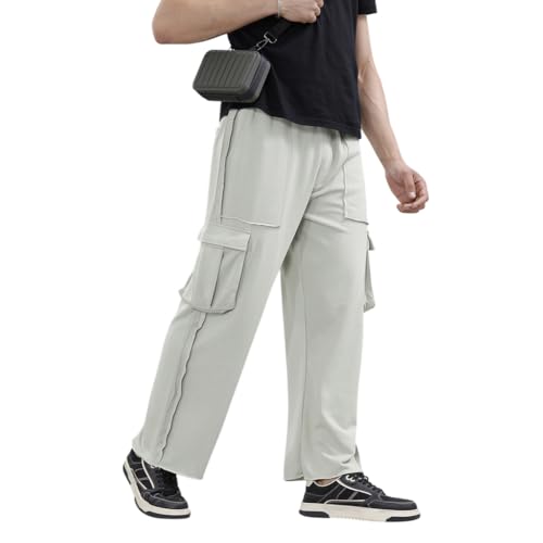 Image of WROGN Men's Cotton Cargo Pants | Solid | Relaxed Fit