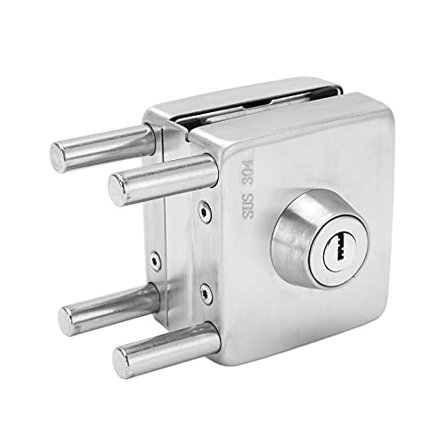 Cerradura de puerta de vidrio, cerradura de puerta corredera de acero inoxidable para trabajador para puerta corredera de vidrio