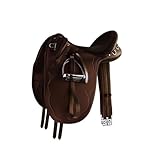AD Saddlery Australian Stock Horse Saddle English Leather Collection Youth Stockman Bush Rider, Without Horn Hornless Over Girth Under Girth Equestrian Outrider Poly Outback Poley,M08 (18)
