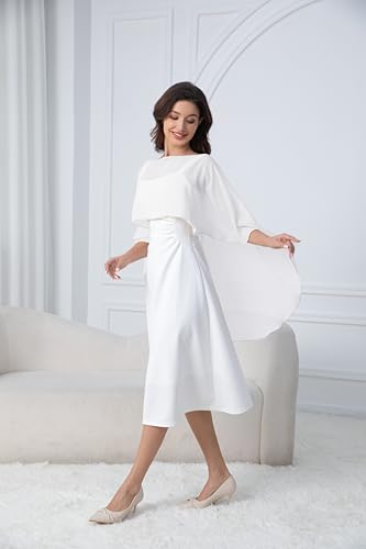 Women's Soft Chiffon Shawl Wraps Shrug for Evening Dress Wedding Cape Cover Up 1920s Shawl2