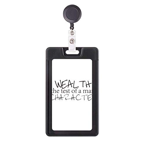 Étui rétractable Wealth Is The Test Of A Man's Character en simili-cuir noir protecteur