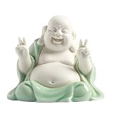 QIFFIY Statue de Bouddha rieur en céramique - Ornements de Bouddha Maitreya - Décoration de maison ou de voiture (couleur : A)