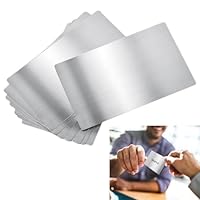 8 Stück Metall Visitenkarten, 8.5 X 5.5 cm Edelstahl Rohlinge Namenskarte, 1mm Dick Lasergravierte Visitenkarte, für Business, Office, Büro, Geschäft, Firmengründung, DIY Geschenkkarten (Silber)