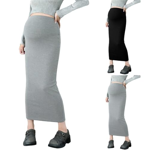 Robe de grossesse en maille extensible avec jupe longue et coupe étroite