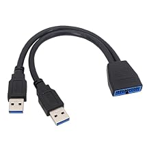 Double Port USB3.0 Male To Motherboard 20Pin 19Pin Header Adapter Cable USB Extension Cable For PC Computer Board