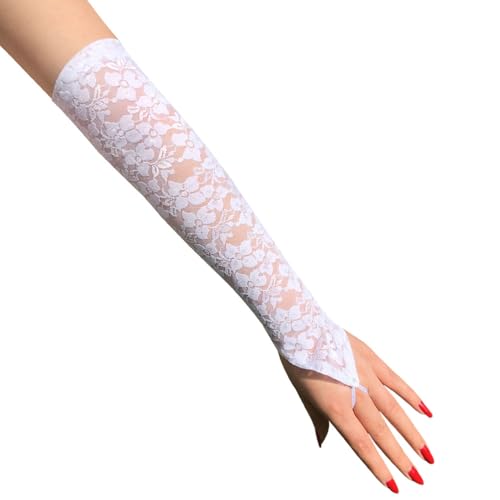 Women's Floral Lace Fingerless Gloves for Wedding, Bridal, Dance and Party2