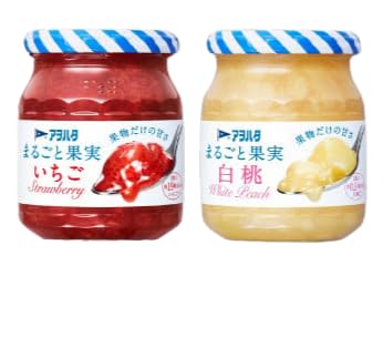 ジャム いちご5瓶/白桃 4瓶 まるごと果実 2種9瓶(1瓶250g〜255g ) アヲハタ