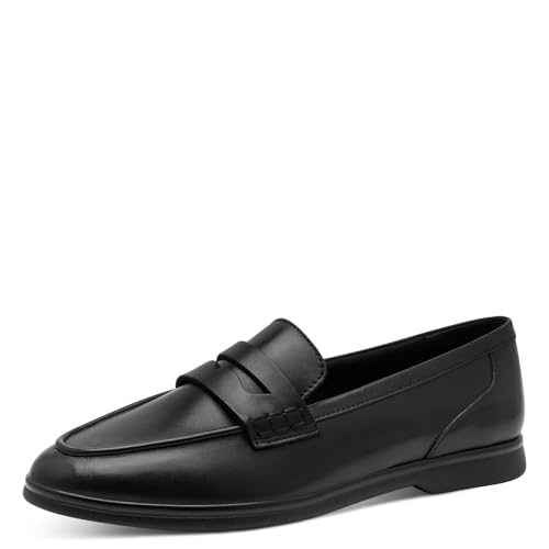 MARCO TOZZI Damen Slipper aus Leder Elegant, Schwarz (Black Nappa), 37 EU