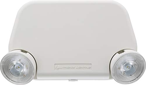 Image of Lithonia Lighting Basics Low Profile Emergency Light, LED Emergency Lights for Business, Ceiling or Wall mount, White Thermoplastic, 120 /277V Dual Voltage, Remote Capacity (EU2L REM M12)
