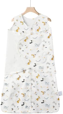 Swaddle-Blanket Baby Girl & Boy Swaddles Newborn Infant Transition 100% Cotton Wrap Blankets, 3-Way Adjustable Wearable Blanket, TOG 1.0 (Dinosaur, 3-6 Month)