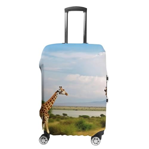 Luggage Cover Travel Suitcase Cover Elastic Washable Luggage Protector with Zipper African Landscape And Giraffe Anti Scratch Suitcase Protector Funny Luggage Sleeve for Suitcase 19'' - 32''