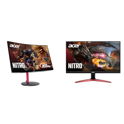Image of Acer Nitro 27 inch Full HD 1920 x 1080 1500R Curve PC Gaming Monitor | AMD FreeSync Premium & Nitro KG241Y Sbiip 23.8 inch Full HD (1920 x 1080) VA Gaming Monitor