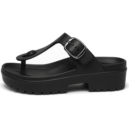 Image of ORTHO JOY Orthopedic Arch Support Sandals for Women - Comfort Slip-On Toe Post Slides with Adjustable Strap & Cushion Sole