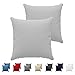 Dreamzie Federa Cuscino (Set di 2) - Grigio Cotone - per i Cuscini 40 x 40 cm - 100% Jersey di Cotone - Federa da Cuscino - Copri Cuscino per Letto - Fodera Protezione per Cuscino