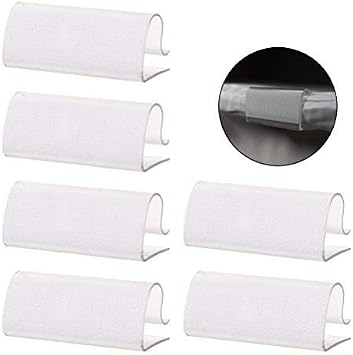 Clear Plastic Table Skirting Clips with Hook Fastener | 50Pcs Tablecloth Grip, Fits 3/4 to 1 Inch Thickness, Indoor Outdoor Wedding Event, Indoor Outdoor Events Wedding Meeting