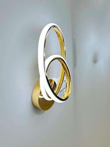 Image of Modern LED Ring Wall Lamp | Luxury Gold Finish Wall Light for Living Room & Bedroom | Warm White Decorative Wall Sconce