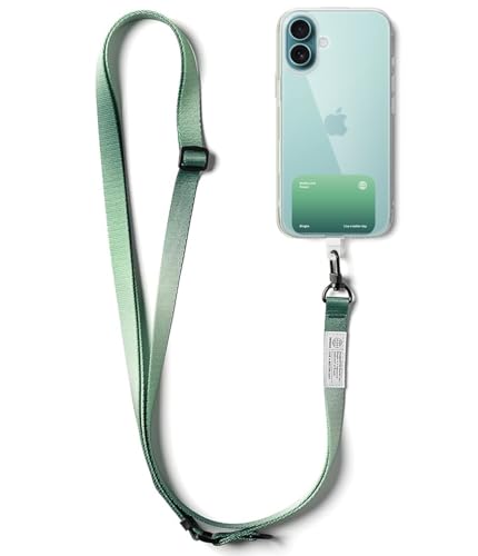 Image of Ringke Holder Link Snap Hook Lanyard [Crossbody Strap + Tether Tab] Adjustable Anti-Theft Shoulder Neck Strap with Durable Nylon Weave Patch for Universal Phone Cases - Maple Brown